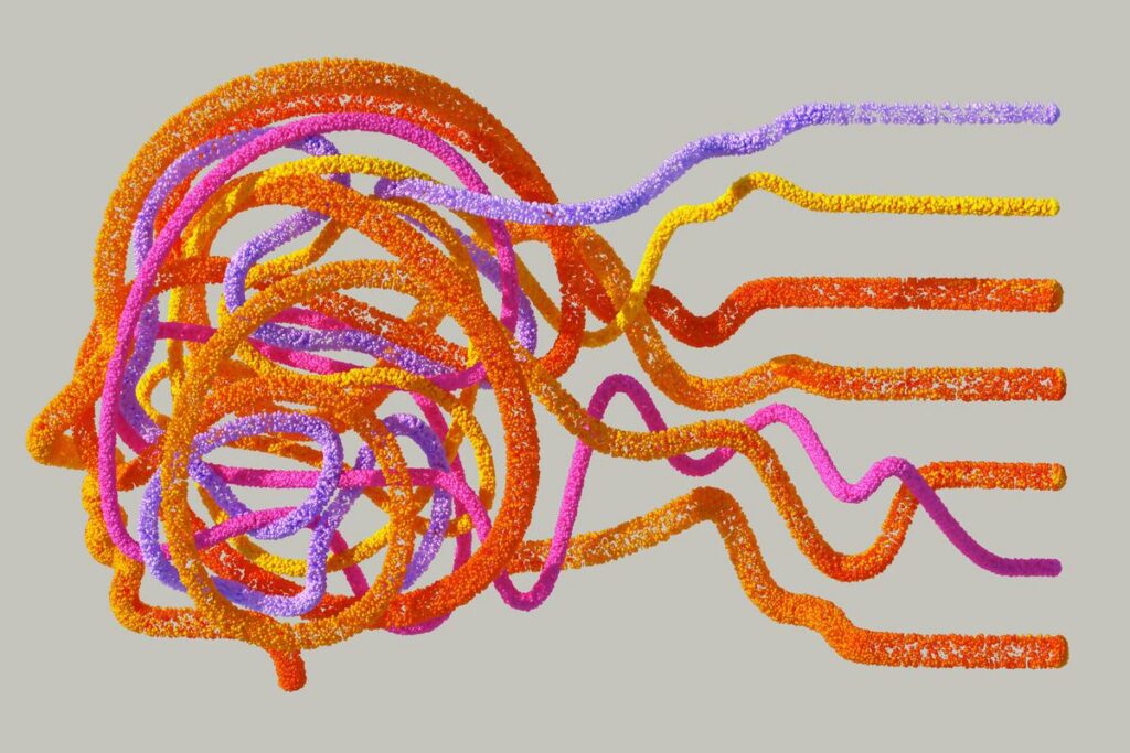 Illustration de l'action de la thérapie MOSAIC sur le cerveau